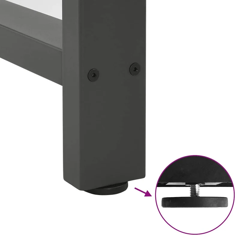 Lot de 2 pieds de table de bar réglables design moderne 40 x 100-101 cm en acier anthracite 02_0057578