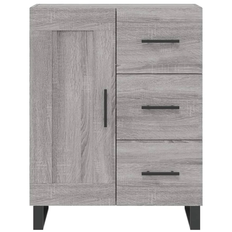 Buffet bahut commode armoire meuble de rangement organisateur cuisine salle de séjour salon sonoma 69,5 x 34 x 90 cm bois d'ingénierie gris 02_0036470