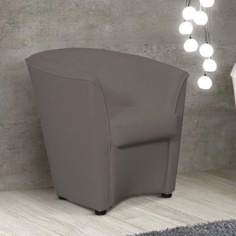 Poltrona a pozzetto rivestimento in tessuto colore caffè - Tago