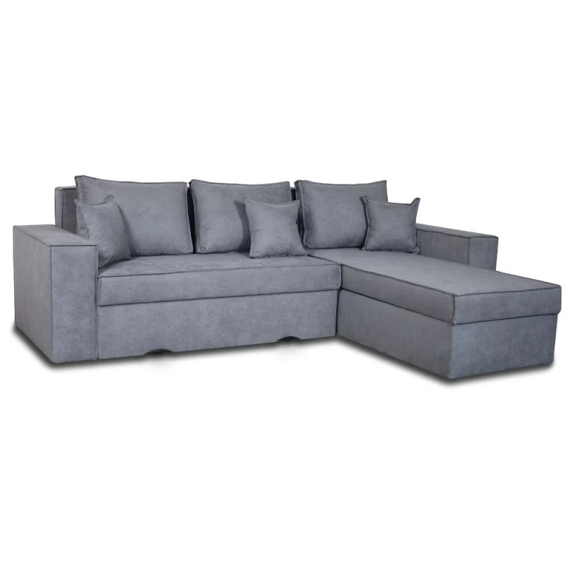 Divano con penisola contenitore reversibile colore grigio cenere - Olymp