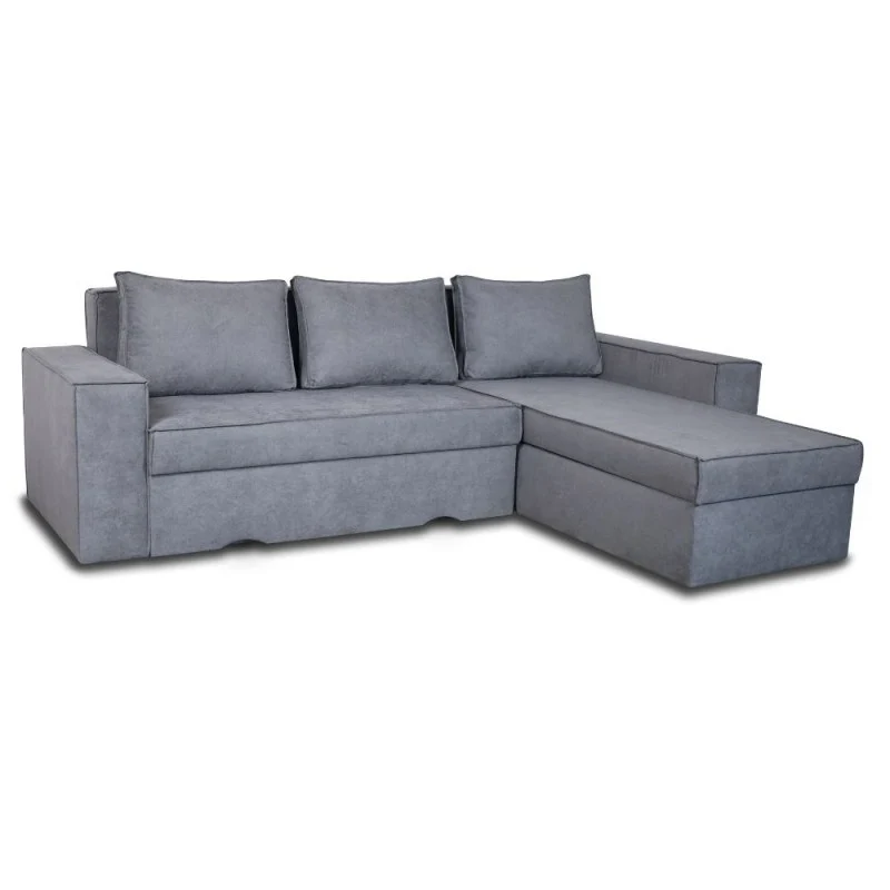 Divano con penisola contenitore reversibile colore grigio cenere - Olymp