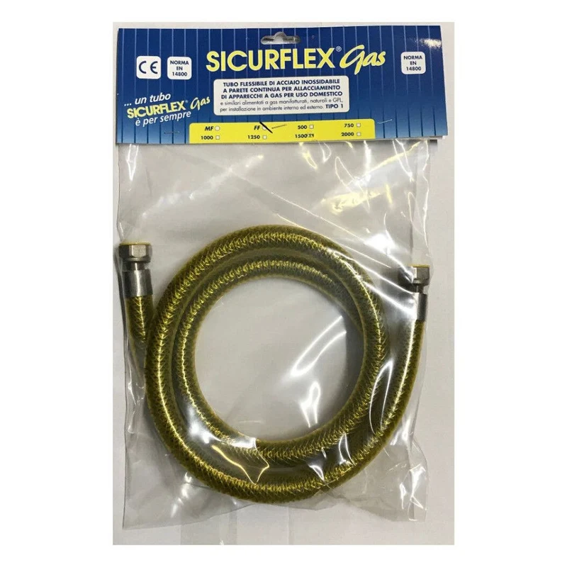 Tubo gas metano e gpl da 2 metri acciaio inox ff 1/2 X10134