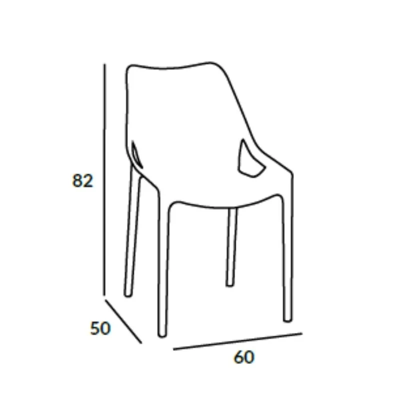Set 4 Sedie in polipropilene uso esterno o interno colore grigio - Bilros