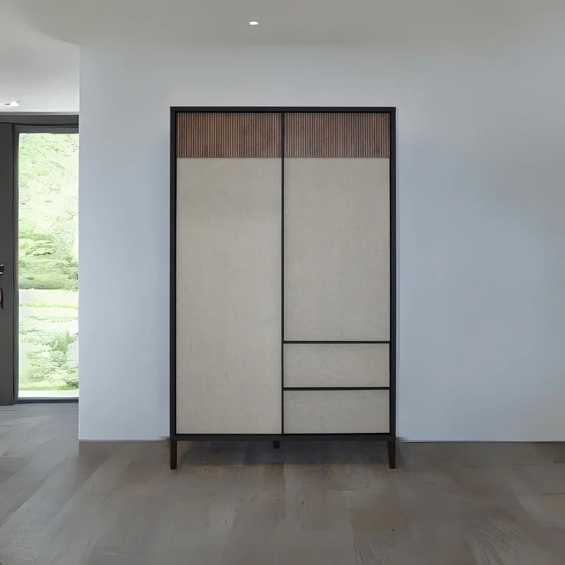 Mobile alto 106x177h cm con 2 ante e 2 cassetti colore lava e argilla - Anka