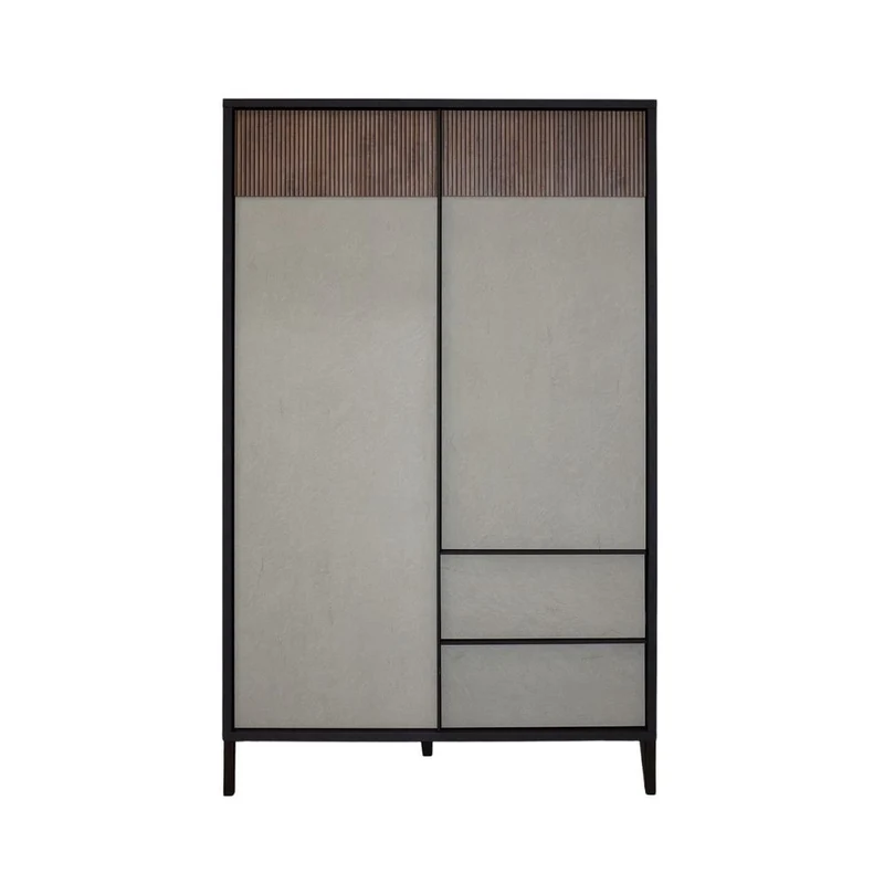 Mobile alto 106x177h cm con 2 ante e 2 cassetti colore lava e argilla - Anka