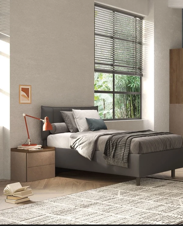 Comodino 53x51h cm con 2 cassetti colore bronzo e noce - Quinn