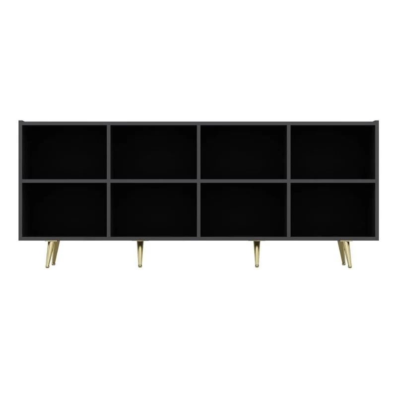 Madia in legno 180 cm con 4 ante colore antracite e particolari oro - Jose