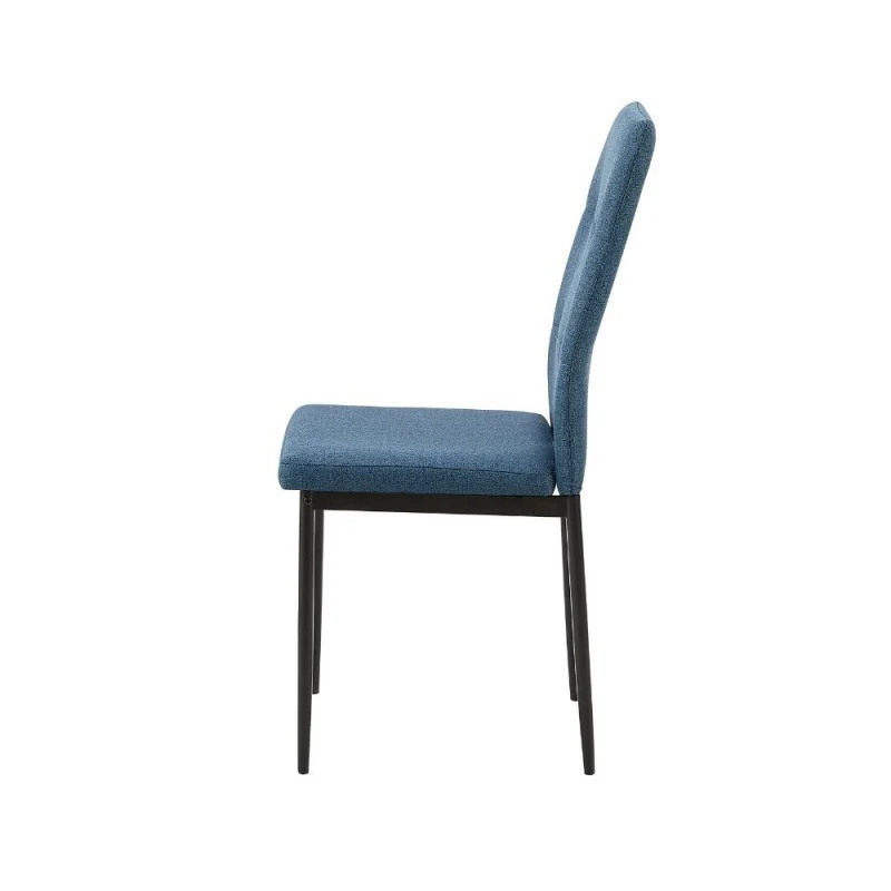 Set 4 sedie da pranzo tessuto blu 63.5x44x89h Adara