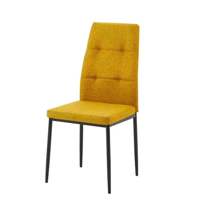 Set 4 sedie da pranzo tessuto senape 63.5x44x89h Adara