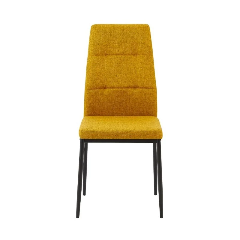 Set 4 sedie da pranzo tessuto senape 63.5x44x89h Adara