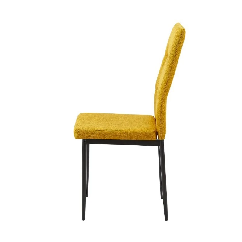 Set 4 sedie da pranzo tessuto senape 63.5x44x89h Adara