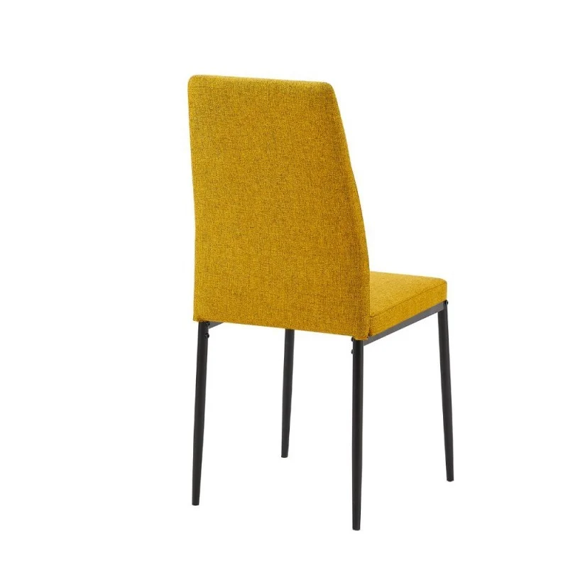 Set 4 sedie da pranzo tessuto senape 63.5x44x89h Adara