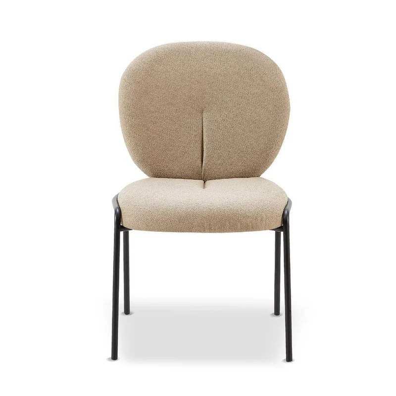 Set 2 Sedie da pranzo rivestita in tessuto colore beige 53x94h cm - Sirio