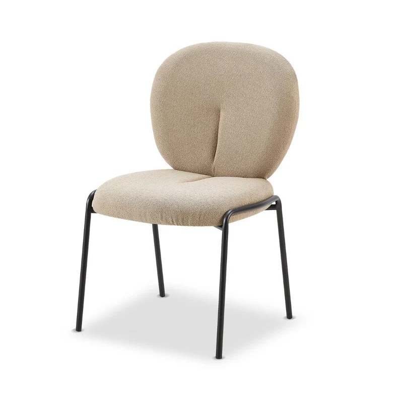 Set 2 Sedie da pranzo rivestita in tessuto colore beige 53x94h cm - Sirio