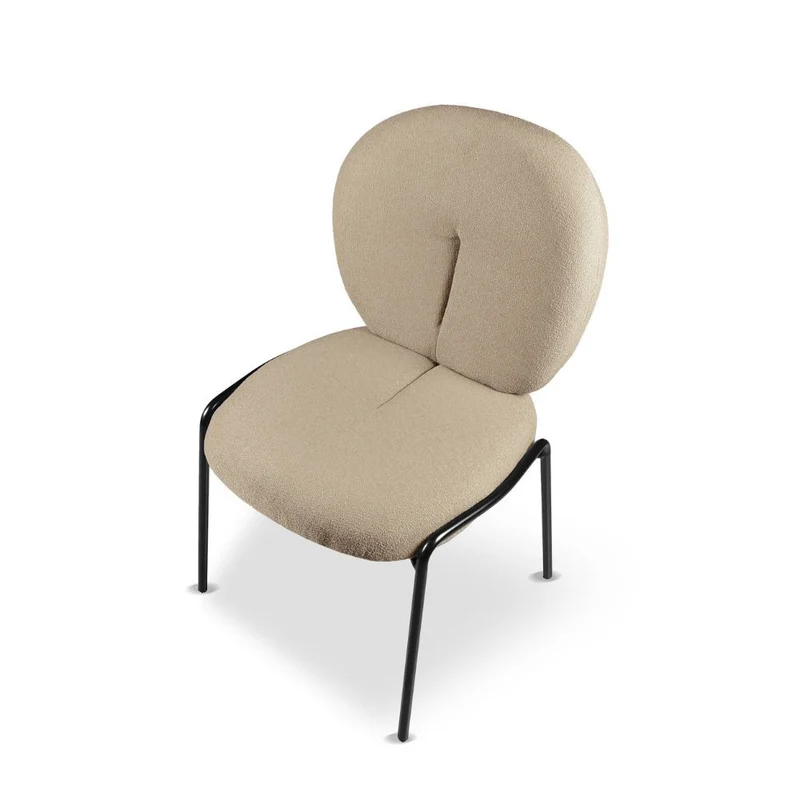 Set 2 Sedie da pranzo rivestita in tessuto colore beige 53x94h cm - Sirio