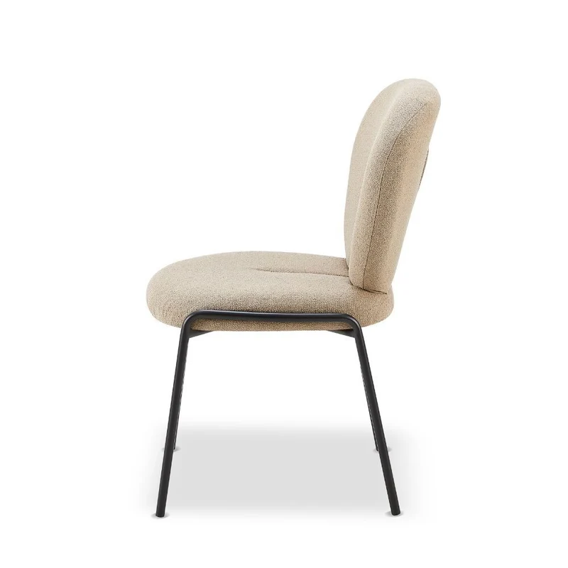 Set 2 Sedie da pranzo rivestita in tessuto colore beige 53x94h cm - Sirio