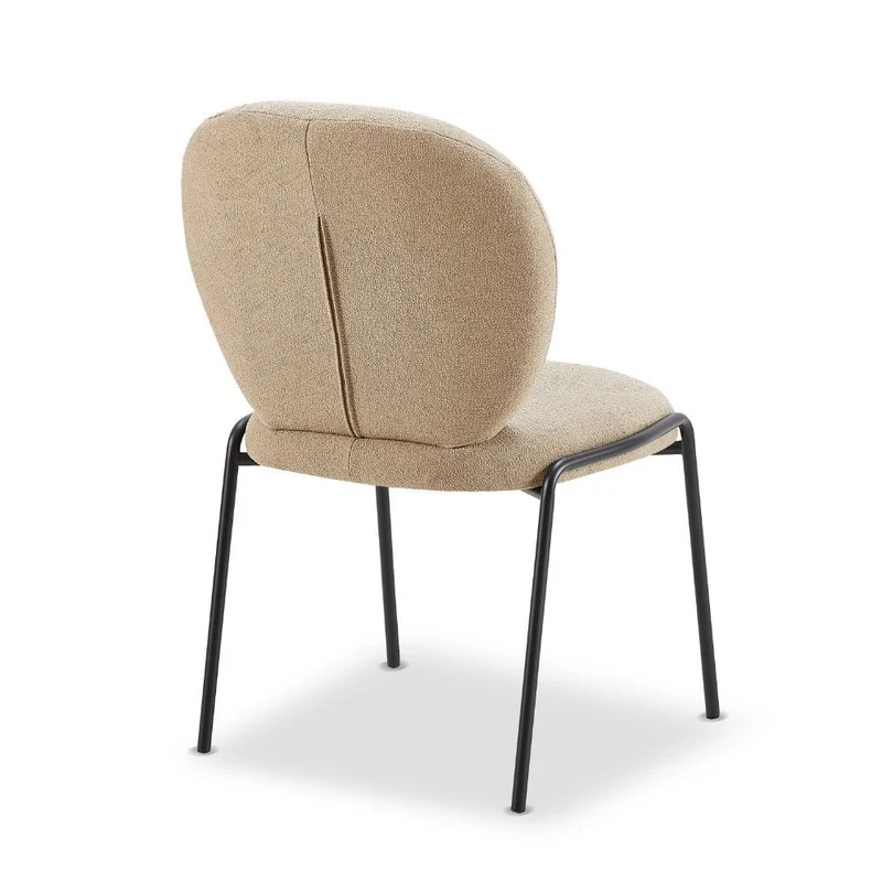 Set 2 Sedie da pranzo rivestita in tessuto colore beige 53x94h cm - Sirio