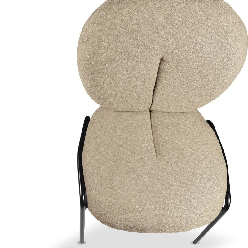 Set 2 Sedie da pranzo rivestita in tessuto colore beige 53x94h cm - Sirio
