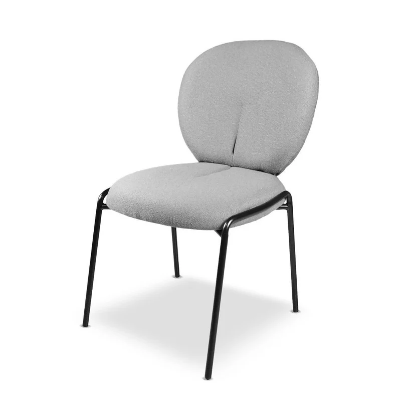Set 2 Sedie da pranzo rivestita in tessuto colore grigio 53x94h cm - Sirio