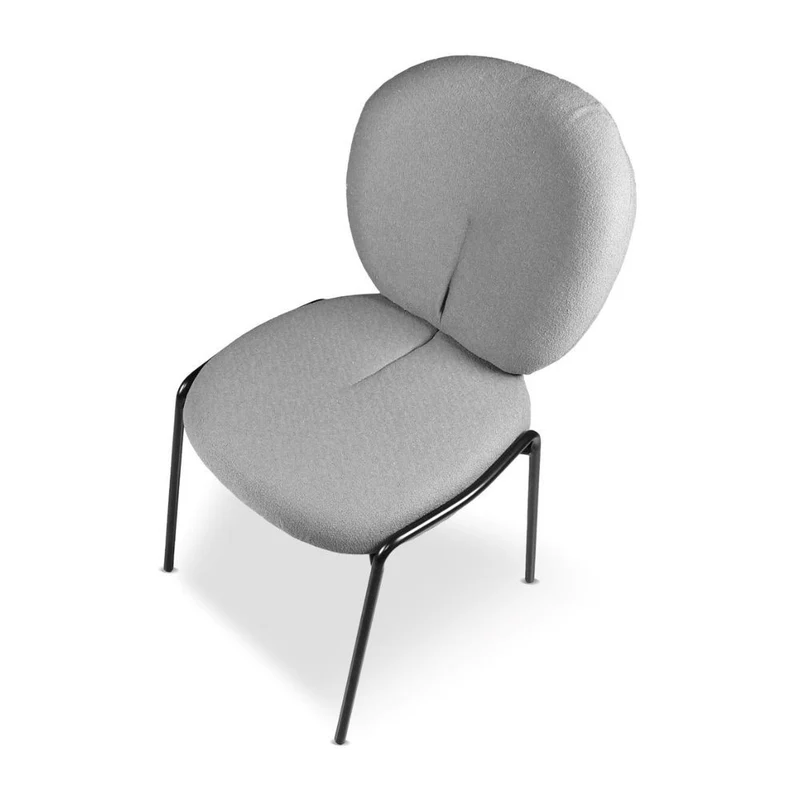 Set 2 Sedie da pranzo rivestita in tessuto colore grigio 53x94h cm - Sirio