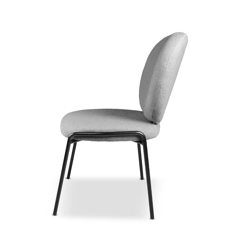 Set 2 Sedie da pranzo rivestita in tessuto colore grigio 53x94h cm - Sirio