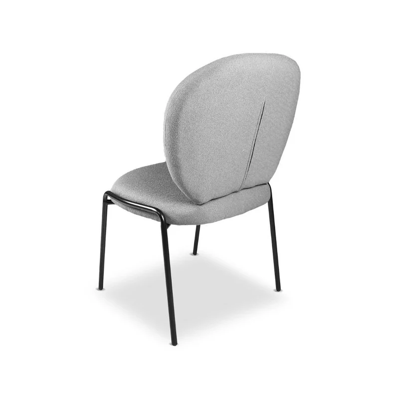 Set 2 Sedie da pranzo rivestita in tessuto colore grigio 53x94h cm - Sirio