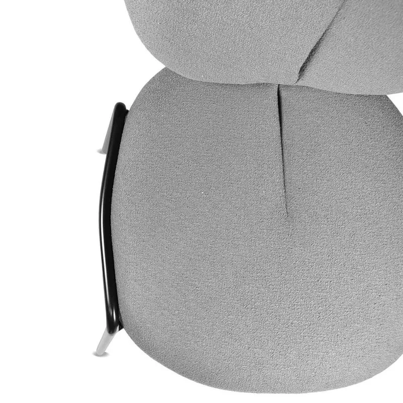 Set 2 Sedie da pranzo rivestita in tessuto colore grigio 53x94h cm - Sirio