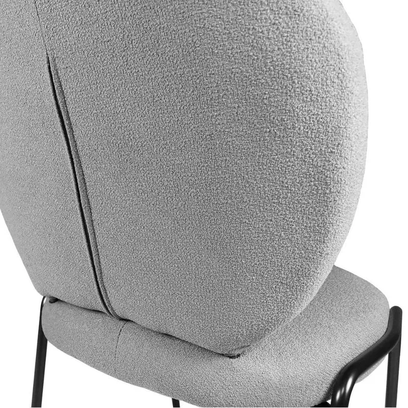 Set 2 Sedie da pranzo rivestita in tessuto colore grigio 53x94h cm - Sirio