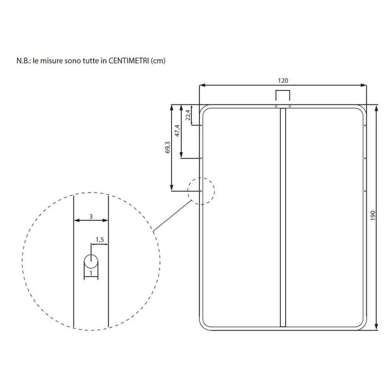 Rete a doghe 120x190 cm una piazza e mezza per letto contenitore