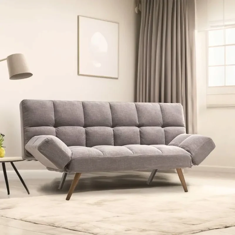 Divano letto con braccioli reclinabili colore grigio 181 cm - Dube
