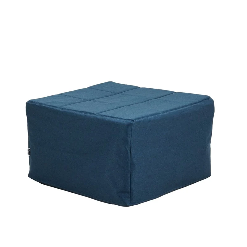 Pouf trasformabile in letto rivestimento in tessuto colore blu - Vega