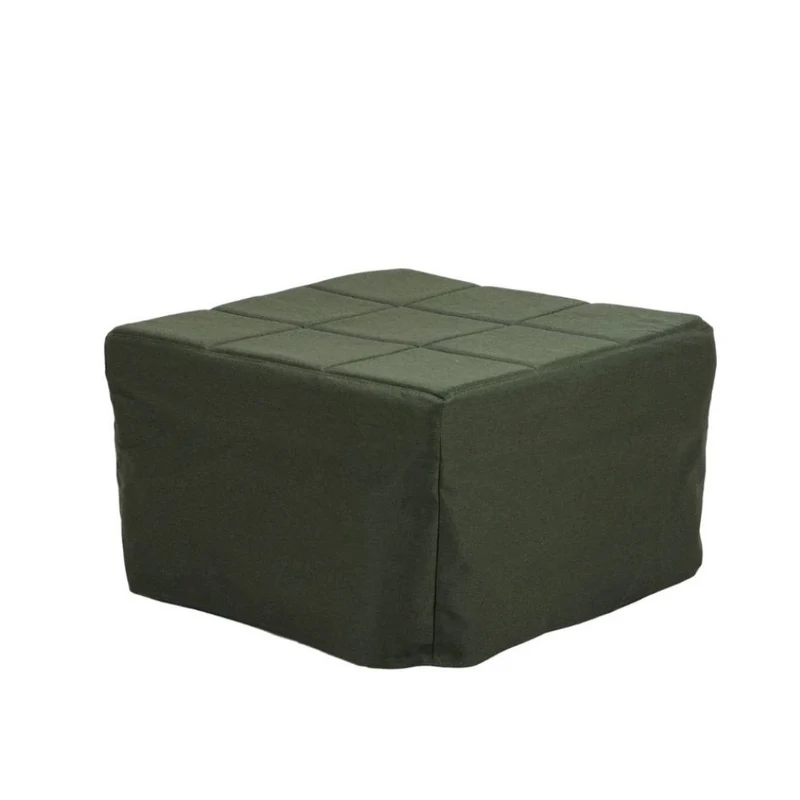 Pouf trasformabile in letto rivestimento in tessuto colore verde scuro - Vega