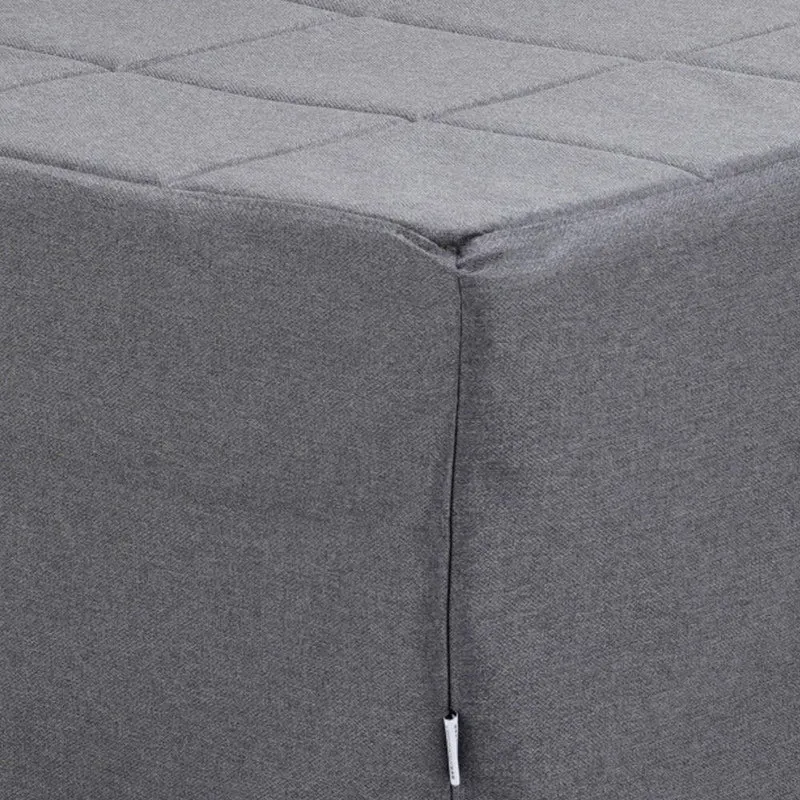 Pouf trasformabile in letto rivestimento in tessuto colore grigio - Vega