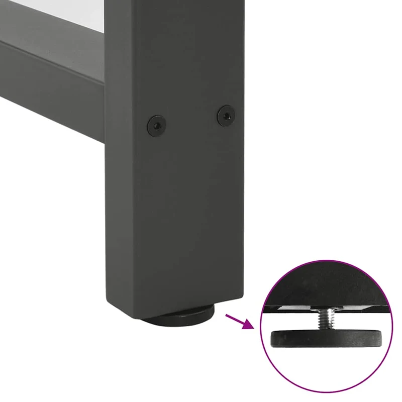 Lot de 2 pieds de table de bar modernes acier 50 x 100 cm avec niveleurs réglables en anthracite 02_0057582