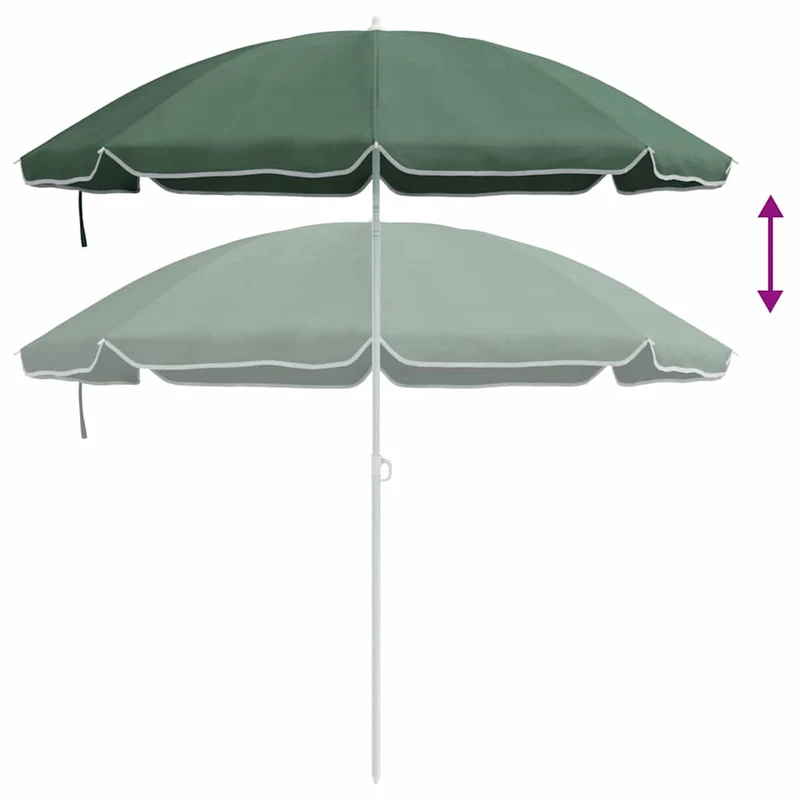 Parasol rond réglable extérieur chic jardin 161 x 161 x 193 cm en polyester vert 02_0056699