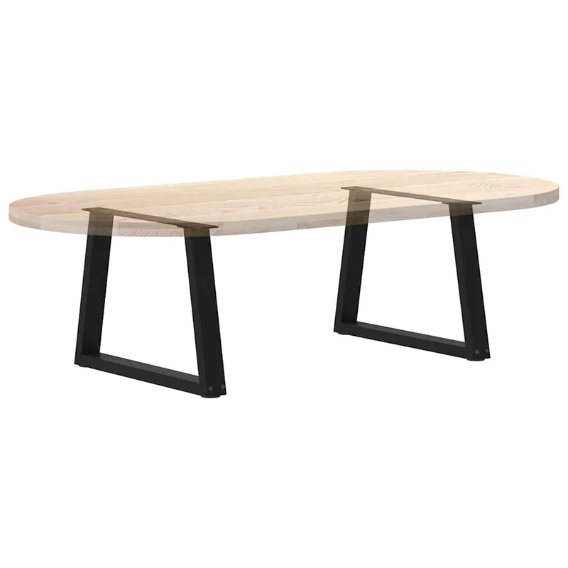 Lot de 2 pieds de table basse géométriques réglables 60 x 42-43,3 cm en acier noir 02_0056847