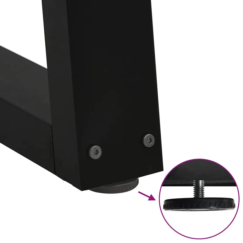 Lot de 2 pieds de table basse géométriques réglables 60 x 42-43,3 cm en acier noir 02_0056847