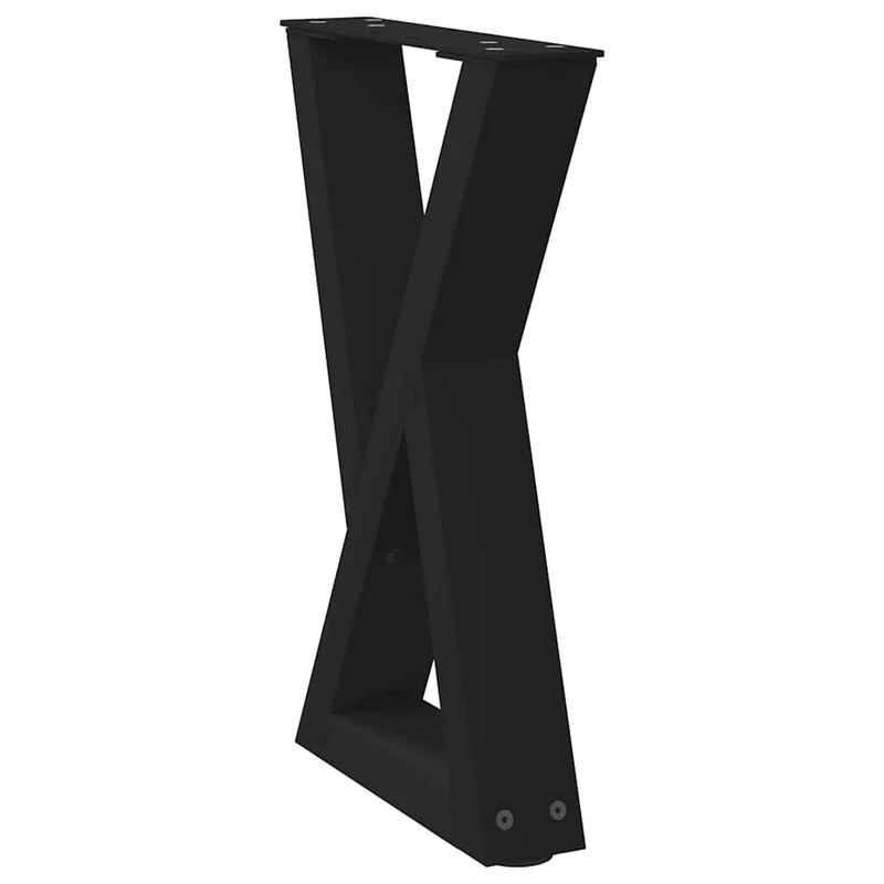 Lot de 2 pieds de table basse réglables design moderne 38 x 42-43,3 cm en acier noir 02_0056986