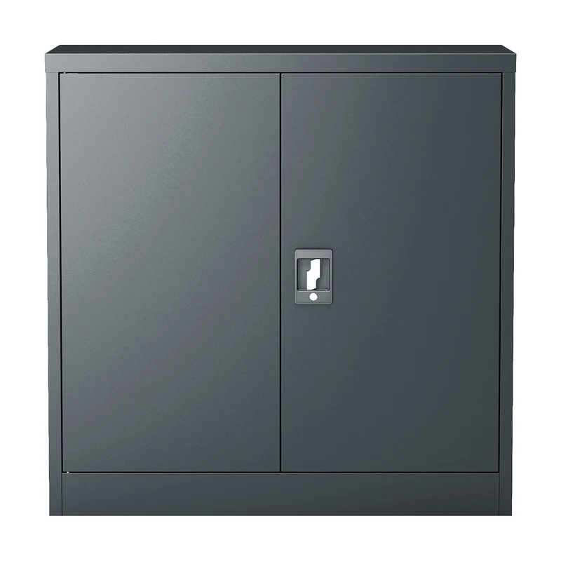Armoire de bureau casier de bureau meuble de rangement pour salon bureau chambre atelier acier laqué 90 x 40 x 90 cm gris foncé 03_0006322