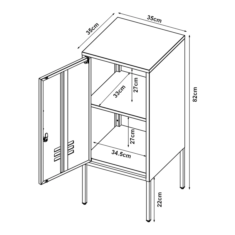 Lot de 2 Table de chevet acier 82 x 35 x 35 cm blanc 03_0008691