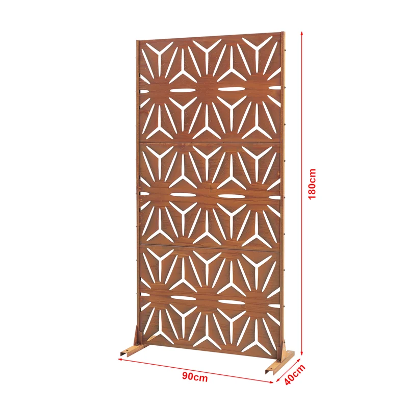 Paravent acier corten 180 x 90 x 40 cm rouille 03_0010229