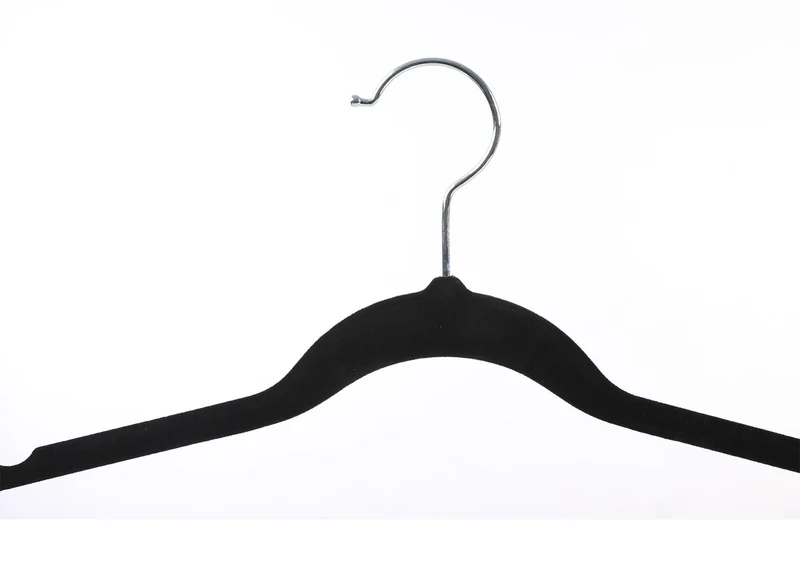 Lot de 30 cintres en velours longueur 42 cm fins et résistants grande capacité de charge avec crochets pivotants à 360° pour manteaux chemises noir 12_0003399