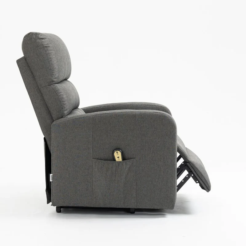 Poltrona alza persona con 1 motore e rivestimento in tessuto color grigio - Lorena
