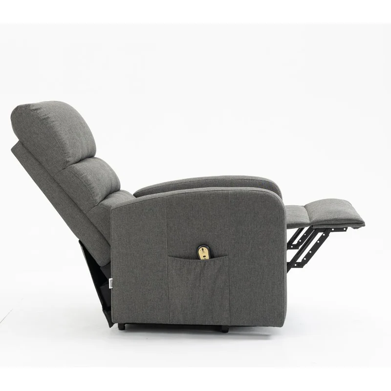Poltrona alza persona con 1 motore e rivestimento in tessuto color grigio - Lorena