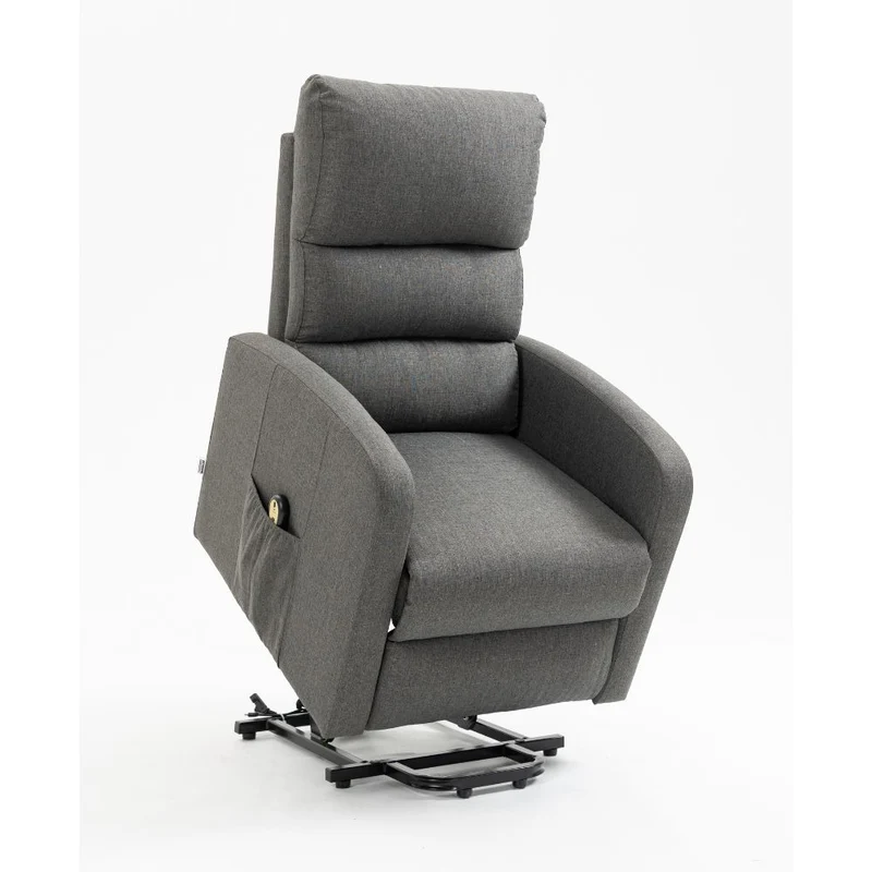 Poltrona alza persona con 1 motore e rivestimento in tessuto color grigio - Lorena