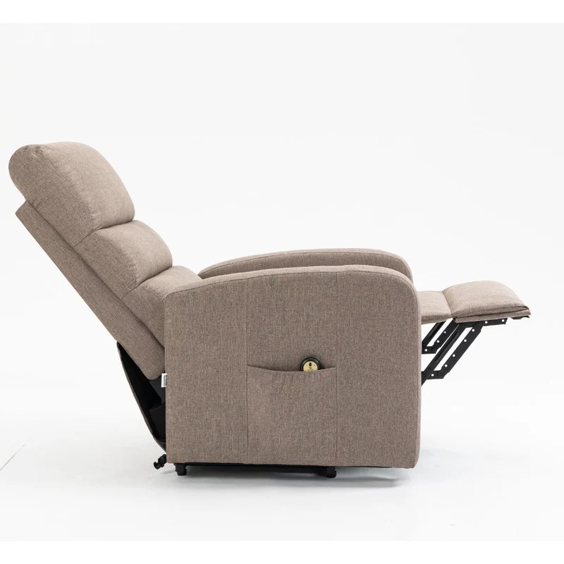 Poltrona alza persona con 1 motore e rivestimento in tessuto color cappuccino - Lorena
