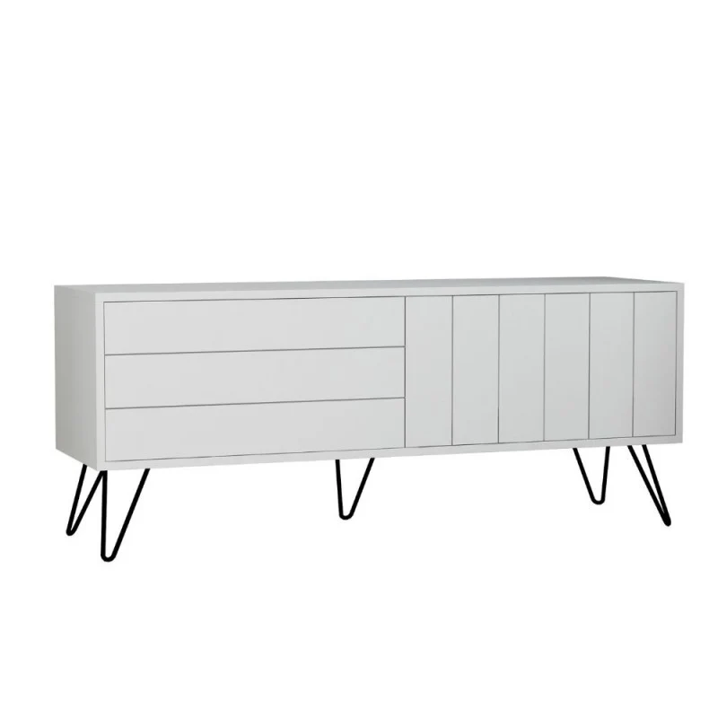 Mobile porta TV 139 cm in legno con due ante a ribalta colore bianco - Piccadilly