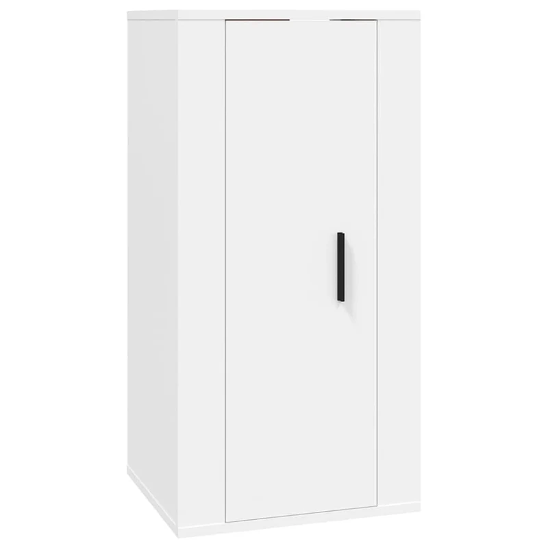 Ensemble de meubles armoire buffet TV télévision salon chambre séjour 2 pièces bois d'ingénierie blanc 02_0024370