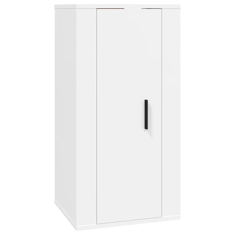 Ensemble de meubles armoire buffet TV télévision salon chambre séjour 5 pièces bois d'ingénierie blanc 02_0024868