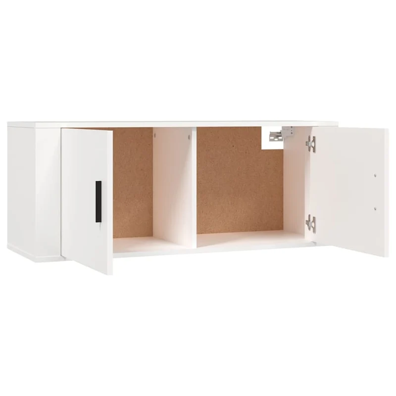 Ensemble de meubles armoire buffet TV télévision salon chambre séjour 2 pièces bois d'ingénierie blanc 02_0024361